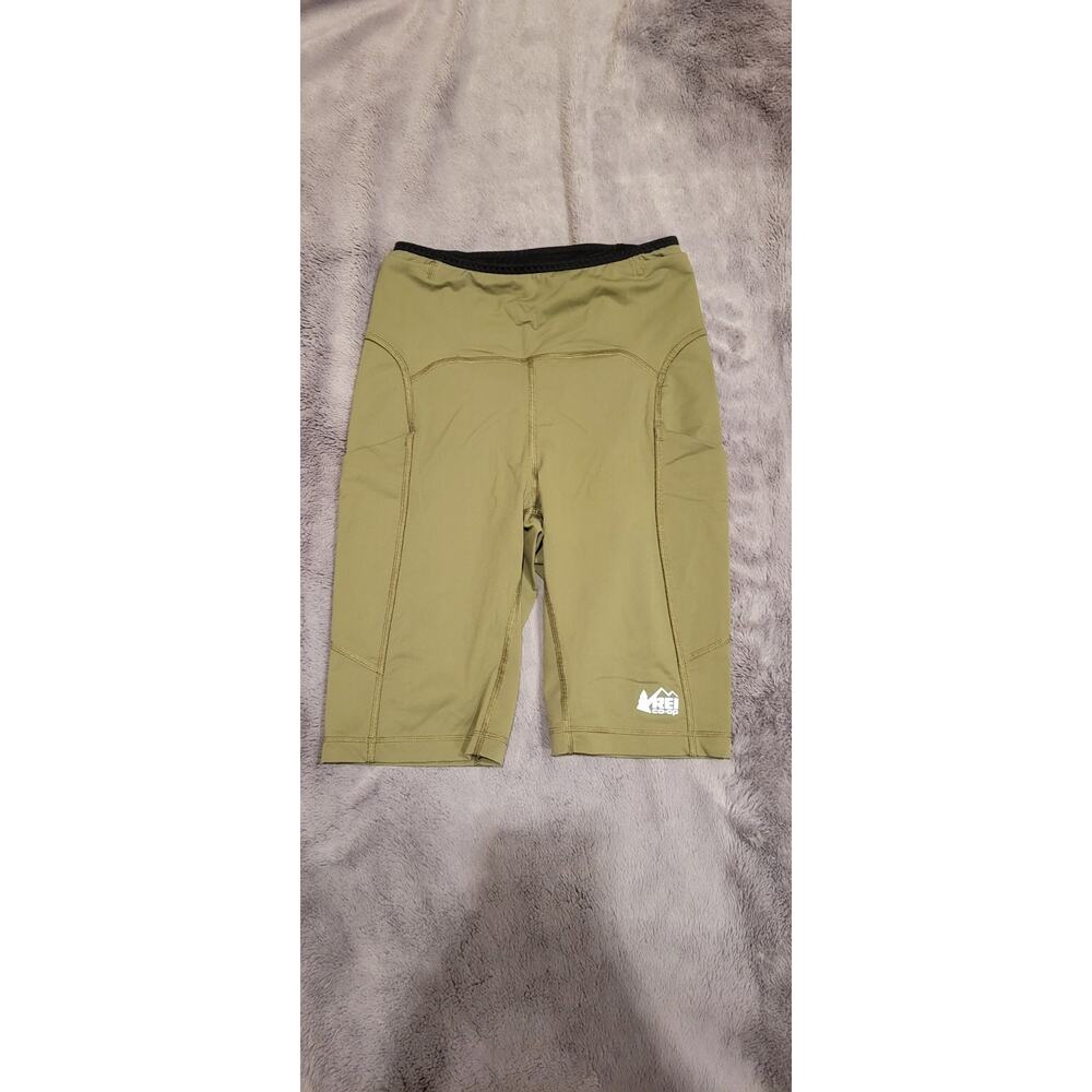 REI Co Op Bike Shorts Womens Small Olive Green Compression Cycling Athletic